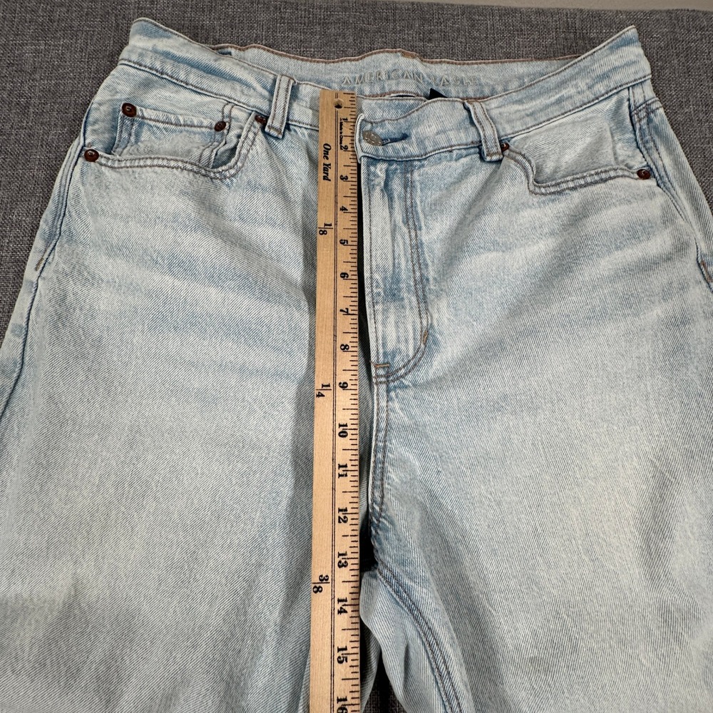 American Eagle Highest Rise Baggy Straight Jeans Womens 12 Blue 90s PLEASE READ - Picture 8 of 14